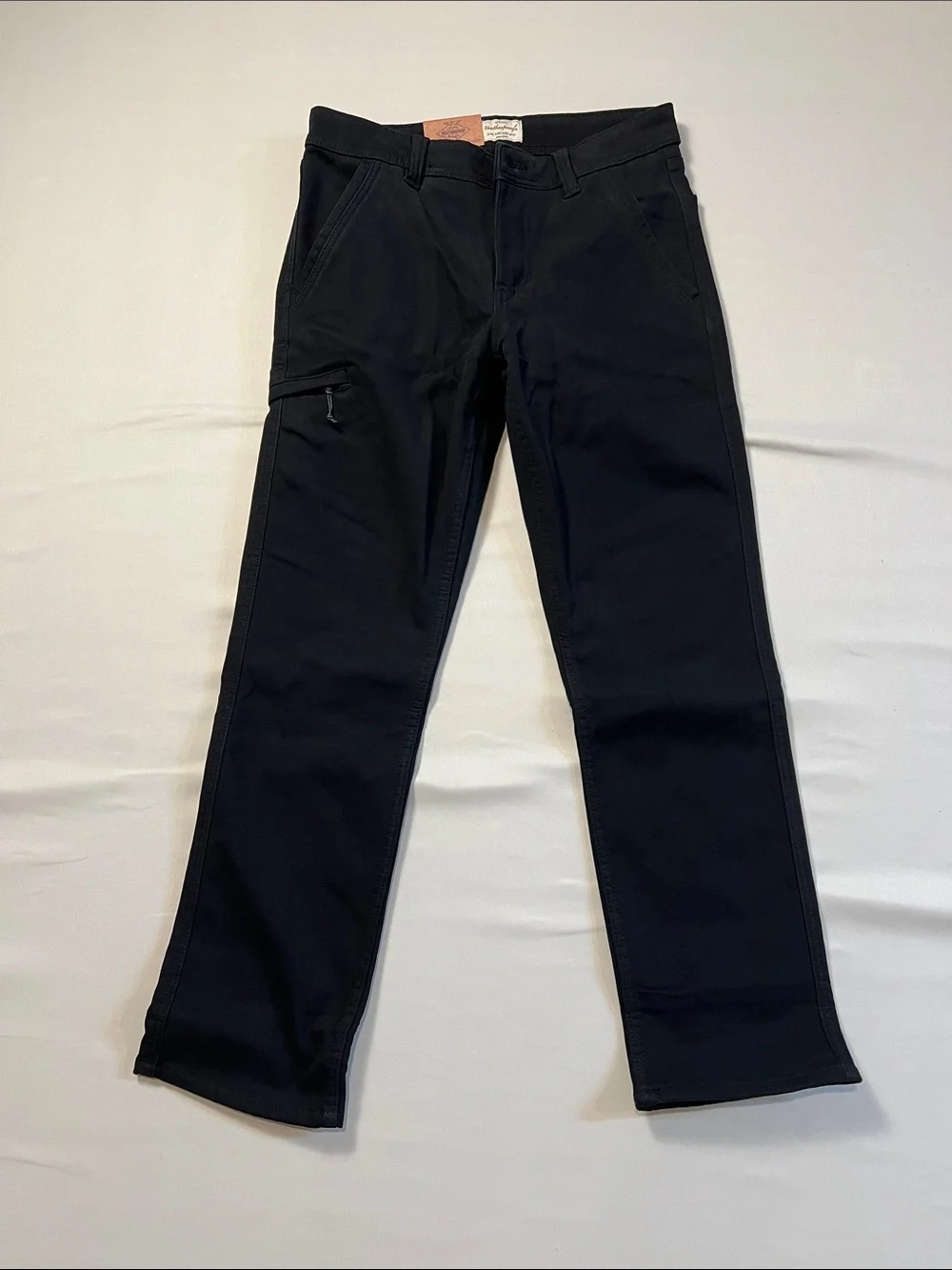 Weatherproof Men's Black Cargo Fleece Lined Utility Pants/Zip Pocket Size 30
